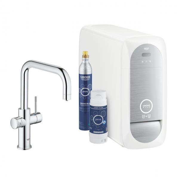 Grohe Blue Home k&oslash;kkenbatteri m/U-tud - Krom