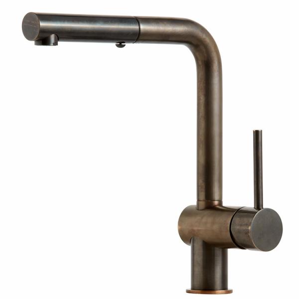 Lavabo Kubus 040 k&oslash;kkenarmatur m/udtr&aelig;k - Bruneret messing