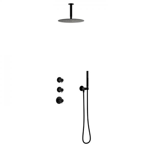 Damixa Iris XS 2 brusesystem til indbygning - Loft - Mat sort