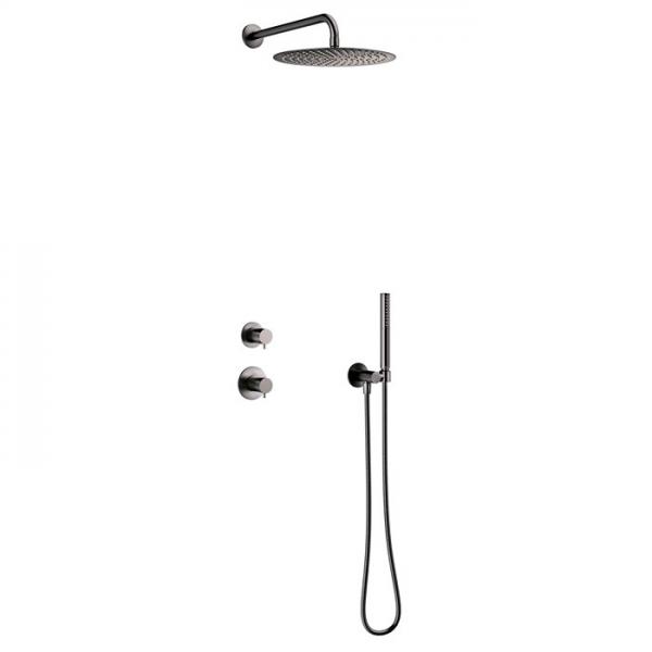 Damixa Iris DS 1 brusesystem til indbygning - B&oslash;rstet grafitgr&aring;