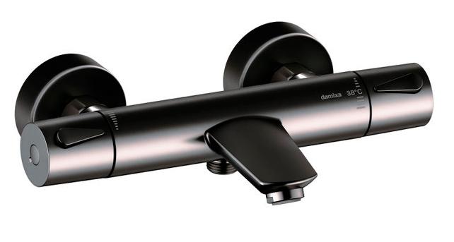 Damixa Silhouet termostatarmatur til kar/brus - B&oslash;rstet grafitgr&aring;