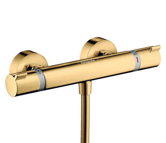 hansgrohe Ecostat Comfort brusetermostat m/rosetter - Poleret guldoptik