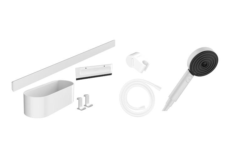 Hansgrohe WallStoris pakke inkl. h&aring;ndbruser - Mat hvid