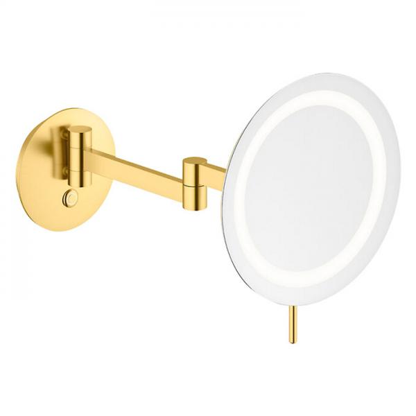 Damixa Zen make-up spejl m/lys og 5x forst&oslash;rrelse - B&oslash;rstet messing