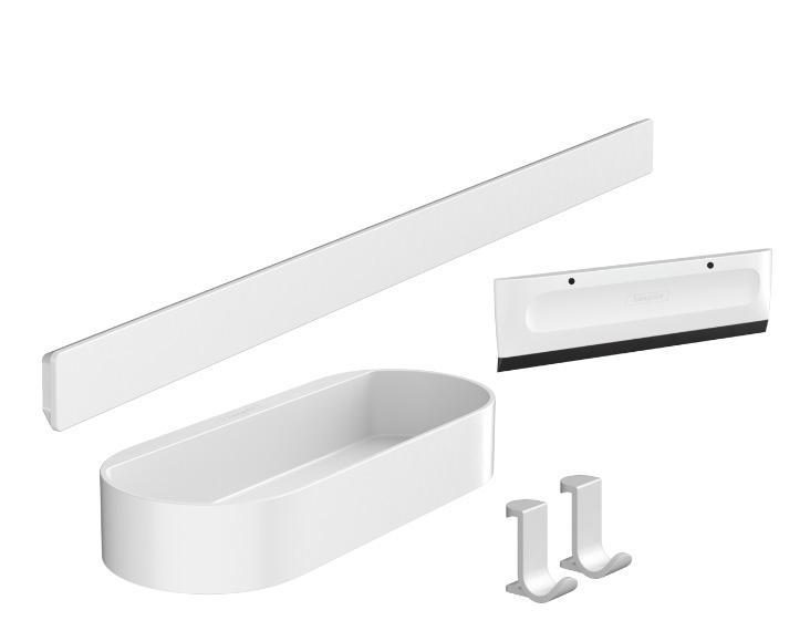 Hansgrohe WallStoris s&aelig;t til bruser - Mat hvid