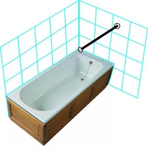 Van Der P Frith&aelig;ngende Forh&aelig;ngstang 100cm komplet m/flange - Rustfri st&aring;l