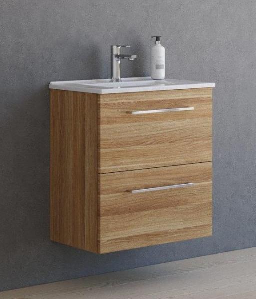 Dansani Mido+ 60 MINI m&oslash;belpakke m/Amber vask og 2 skuffer - Varm eg