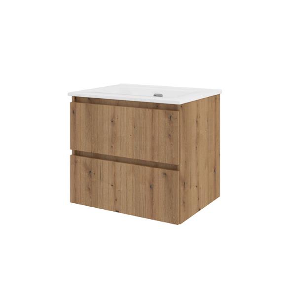 Sanibell Proline 60 m&oslash;bels&aelig;t m/lameller og 2 skuffer - Uden hanehul - Urban eg