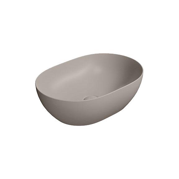 GSI Pura 50 oval fritst&aring;ende bowlevask - Uden hanehul - Tortora