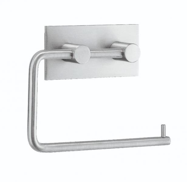 Beslagsboden selvkl&aelig;bende toiletpapirholder - Firkantet - Rustfrit st&aring;l