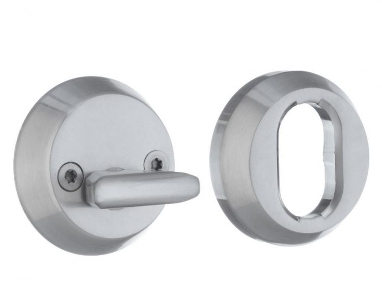 Beslagsboden vrider og cylinderring - B&oslash;rstet krom