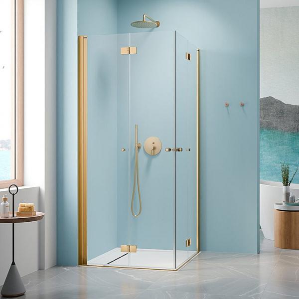 Str&oslash;mberg Noma 110 bruseniche m/folded&oslash;re - 80x80 cm - Klar glas/poleret messing