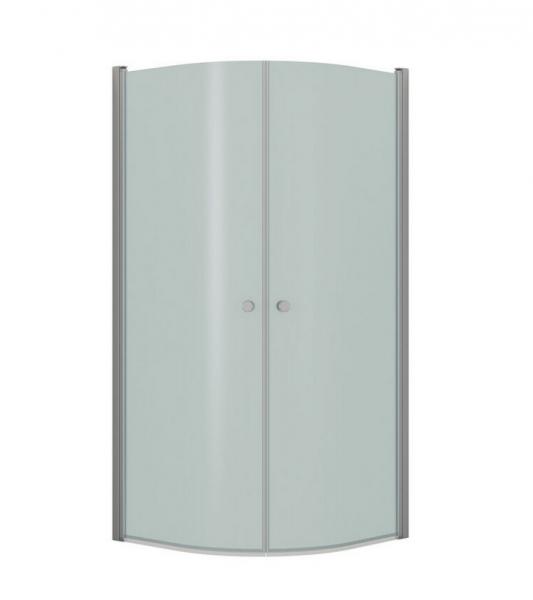 Dansani Match rundt brusehj&oslash;rne - 90 x 90 x Isglas/mat krom