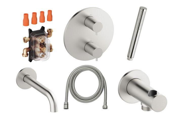 Damixa Silhouet komplet indbygningspakke til badekar � Steel