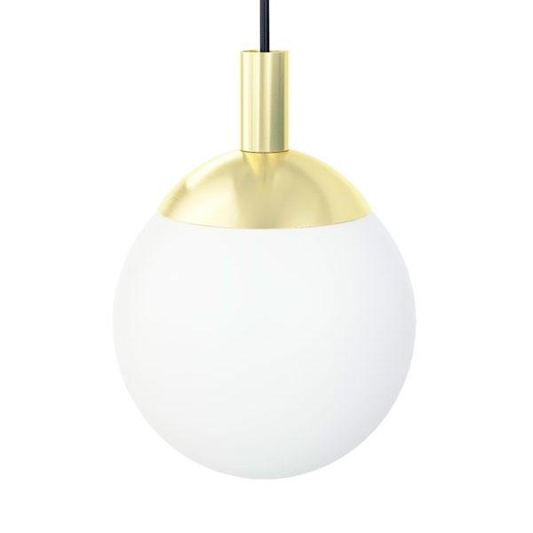 Cass&oslash;e Luna pendel m/hvidt glas - B&oslash;rstet messing