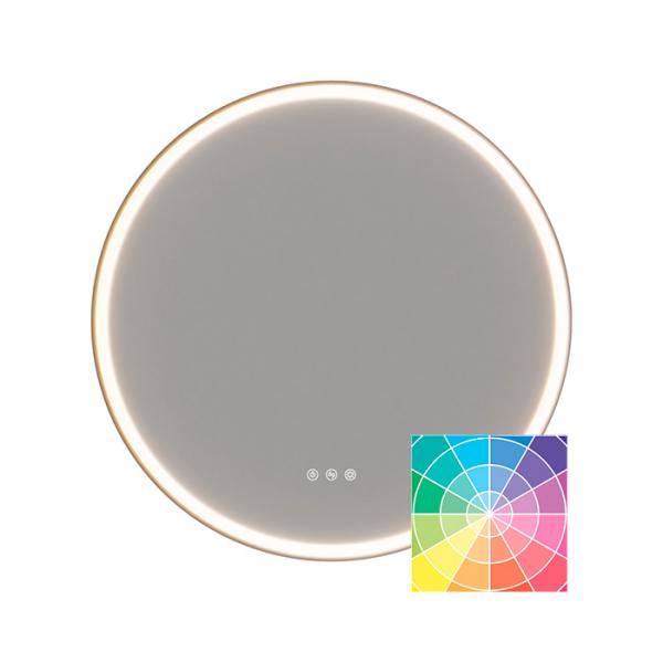Dansani Hoop rundt spejl m/lys og lysstyring &Oslash;64,3 - Valgfri rammefarve