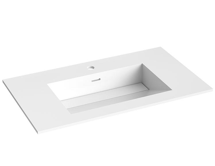 Str&oslash;mberg Corian 80 m&oslash;belvask - 1 hanehul - Mat hvid