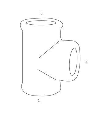 GF sort T-stykke m/sideudl&oslash;b - Muffe - 1/2"