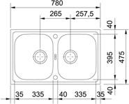 Franke Euroform EFX 620-78 k&oslash;kkenvask