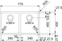 Franke Kubus KBX 120-34-34 k&oslash;kkenvask