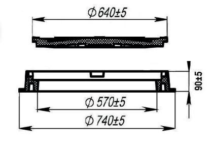 Lauridsen 600 mm rund karm/d&aelig;ksel m/l&aring;s - 1,5 t