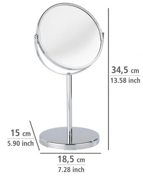 Wenko Assisi kosmetikspejl til bord - Vendbar m/ 3x forst&oslash;rrelse - Mat sort