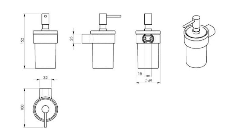Hefe Piren s&aelig;bedispenser til v&aelig;g - Mat Hvid