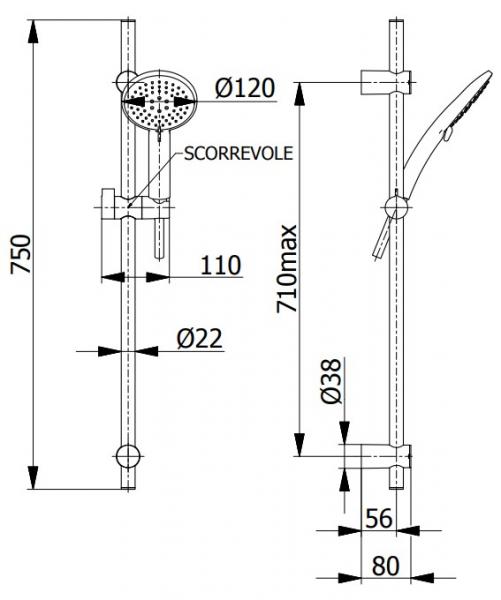 Cass&oslash;e bruses&aelig;t 70cm - Mat sort