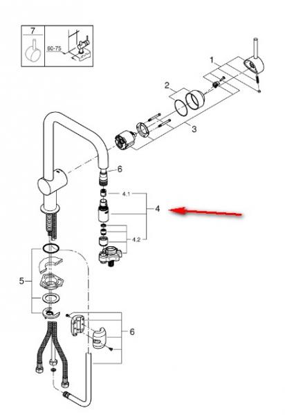 Grohe udtr&aelig;ksbruser med omskifter - Steel