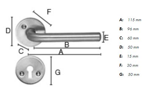 Beslagsboden indend&oslash;rs d&oslash;rgreb inkl n&oslash;gleskilt B283 - B&oslash;rstet krom - S&aelig;t &aacute; 4 stk