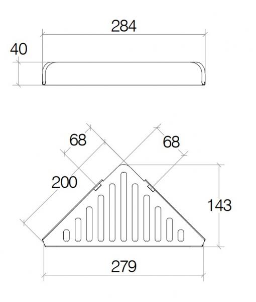 Cass&oslash;e hj&oslash;rnehylde til brus 20 cm - Krom