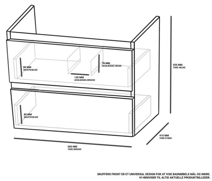 Nortiq Miami 60 m&oslash;bels&aelig;t - Mat hvid