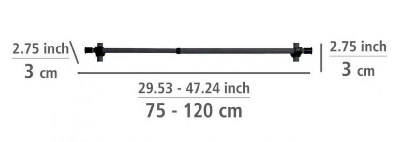 Wenko Hercules b&oslash;jlestang til garderobe - Sort - 2 stk