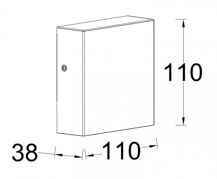 Lutec Architectural Gemini XF udend&oslash;rslampe til v&aelig;g - Rustfrit st&aring;l