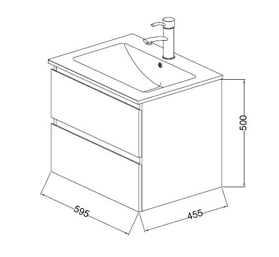Nortiq Brazil 60 One-box m&oslash;bels&aelig;t m/skuffer - Flatpack - Halifax eg