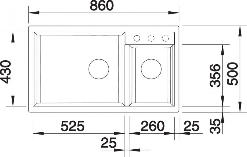 Blanco Metra 9 k&oslash;kkenvask - Antracit