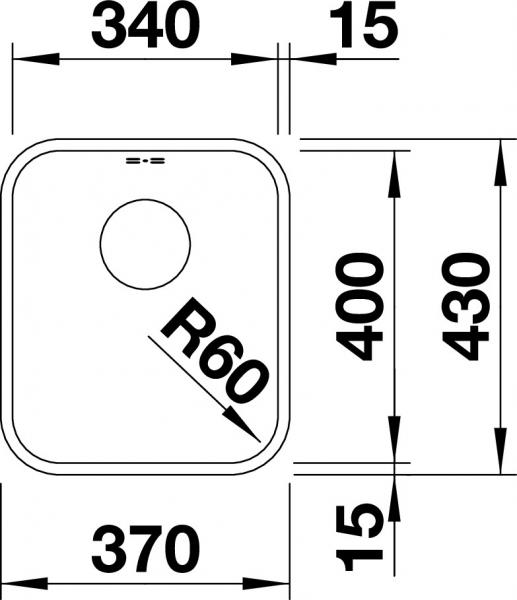 Blanco Supra 340-U k&oslash;kkenvask - Rustfrit st&aring;l