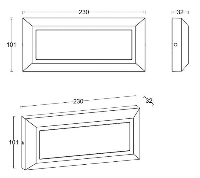 Lutec Architectural Helena udend&oslash;rslampe til v&aelig;g - 23 x 10 cm - M&oslash;rk gr&aring;