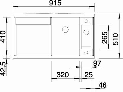 Blanco Axia III 5 S k&oslash;kkenvask - Tr&oslash;ffel