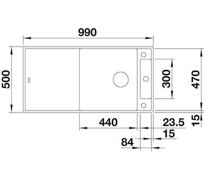 Blanco Axia III XL 6 S-F k&oslash;kkenvask - Antracit