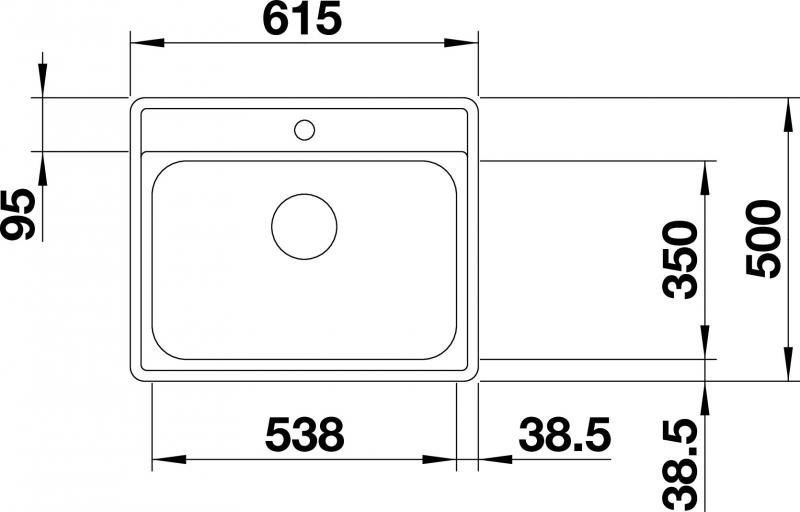 Blanco Lemis 6-IF k&oslash;kkenvask - Rustfrit st&aring;l