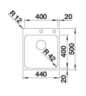 Blanco Solis 400-IF/A MXI k&oslash;kkenvask - Rustfrit st&aring;l