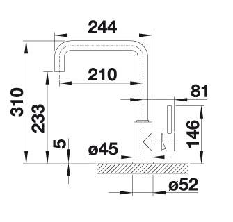 Blanco Mili k&oslash;kkenarmatur - Vulkangr&aring;