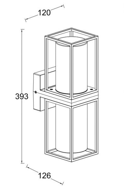 Lutec Tradition Flair dobbelt udend&oslash;rslampe til v&aelig;g - Mat sort