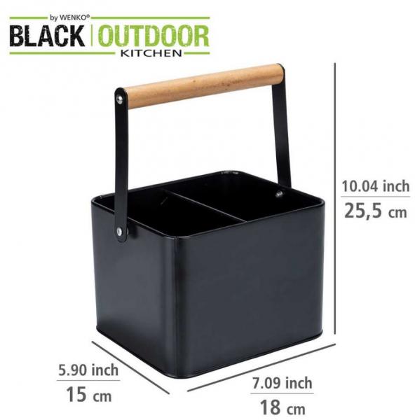 Wenko Baco redskabsholder til k&oslash;kken - Mat sort metal