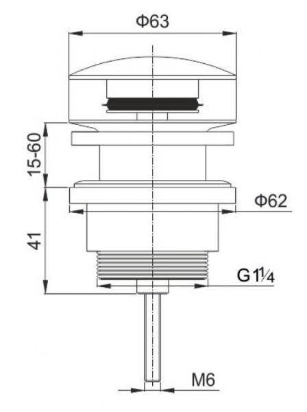 Lavabo Luna RS universal pop-up bundventil - Rustfrit st&aring;l