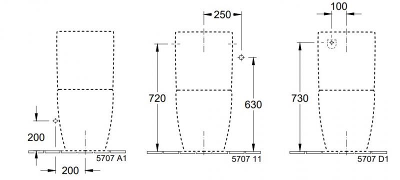 Villeroy & Boch Venticello Cisterne m/vandtilf&oslash;rsel fra sider eller bagfra - Hvid