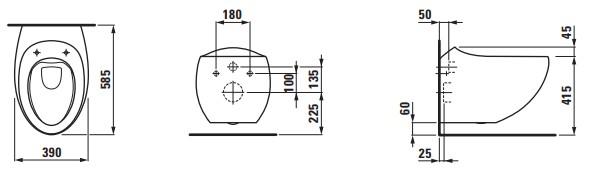Laufen Alessi v&aelig;gh&aelig;ngt toilet m/LCC