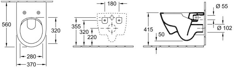 V&B Subway 2.0 v&aelig;gh&aelig;ngt toilet m.&aring;ben/skyllerand