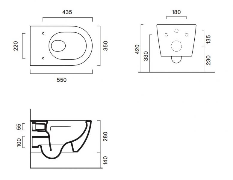 Catalano Sfera 55 v&aelig;gh&aelig;ngt toilet m/Silentech og CataGlaze+